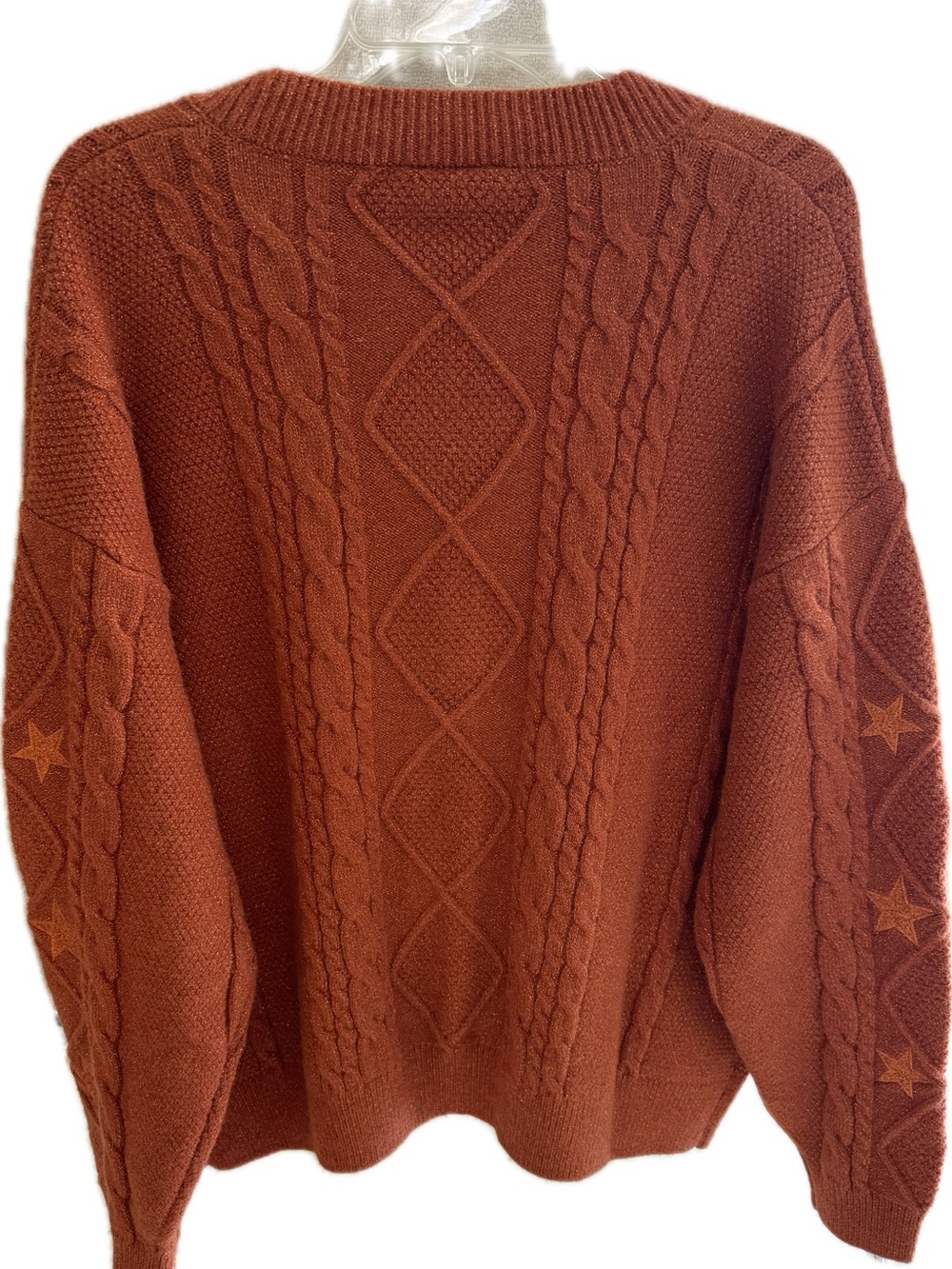 Taylor Swift Burnt Orange Cable‑Knit V‑Neck Cardigan - Picture 5 of 11